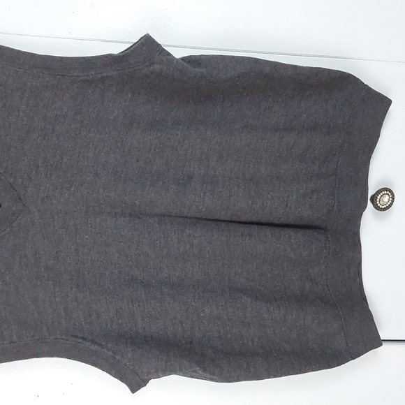 Turnbury Dark Gray Luxe Extra fine Merino Wool Preppy Sweater Vest Neutral Sz.XL - Picture 3 of 9